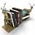 Vintage Book Set with Bronze Holders 3D model small image 3