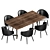 Minotti Dean Dining Table & Chair: Modern Elegance 3D model small image 2