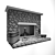 Elegant Stone Fireplace 3D model small image 8