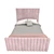 Baby Pink Velvet Khloe Ottoman Bed 3D model small image 3