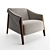 Elegant Canaletta Walnut Armchair 3D model small image 4