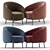 Sleek Comfort: Habitat Armchair 3D model small image 3