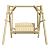 Title: Rustic Wooden Swing 3D model small image 1