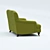 Classic Soft Curved Back Sofa 3D model small image 3