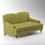 Classic Soft Curved Back Sofa 3D model small image 6