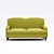 Classic Soft Curved Back Sofa 3D model small image 9