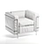 Modern Lc2 Poltrona Armchair: Sleek Comfort by Cassina 3D model small image 5