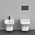 PRUA Hanging Toilet and Bidet Set 3D model small image 2