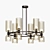 Elegant Amber Glass Chandelier 3D model small image 1