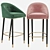 Retro Malay Bar Chair: Mid Century Elegance 3D model small image 1