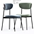 Elegant Petal Dining Chair 3D model small image 2