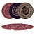 Versatile Round Carpets Set 3D model small image 1