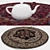 Versatile Round Carpets Set 3D model small image 3