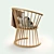 Natural Elegance: Raggi Oak Armchair 3D model small image 3