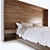 Wooden Headboard Bed - 2100*2100 3D model small image 3