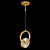 Crystal Gold Pendant Lamp 3D model small image 1