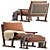 Bari Leather Outdoor Lounge Chair - Coco Republic 3D model small image 1