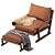 Bari Leather Outdoor Lounge Chair - Coco Republic 3D model small image 3