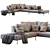 Modern Leather Sofa Zanotta BOTERO 3D model small image 5