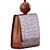 Stylish Croc-Effect Leather Tote 3D model small image 4