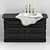 PETRA Washbasin Cabinet: Art-Deco/Nouveau Style 3D model small image 2