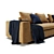 Luxury Lucerne Sectional Sofa 3D model small image 3