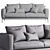 Sleek Romeo Flexform Sofa 3D model small image 5