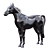 Metallic Horse Sculpture 3D model small image 1