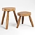 Zen Teak Stool: Versatile, Rustic, and Elegant 3D model small image 1