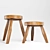 Zen Teak Stool: Versatile, Rustic, and Elegant 3D model small image 3