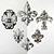 Elegant Fleur-de-Lis Sculpture 3D model small image 1