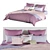 Meridiani Pink BARDÒ Contemporary Bed 3D model small image 2