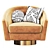 Elegant Swivel Armchair with 360° Rotation 3D model small image 2