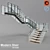 Sleek Glass Staircase 3D model small image 5