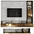 Sleek TV Wall Unit Set with 60" TV 3D model small image 1