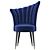 Elegant Blue Silk Chair 3D model small image 1