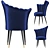 Elegant Blue Silk Chair 3D model small image 3
