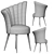 Elegant Blue Silk Chair 3D model small image 4