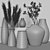 Modern Black Vases: Elegant Home Decor 3D model small image 5