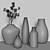 Modern Black Vases: Elegant Home Decor 3D model small image 10