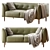 Blaze 3-Seater Sofa: Modern Elegance in Your Living Room 3D model small image 1