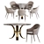 Deephouse Chair & Massimo Dining Table Set 3D model small image 2