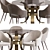 Deephouse Chair & Massimo Dining Table Set 3D model small image 3