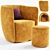 Cozy Comfort: Leisure Armchair A 3D model small image 2