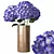 Elegant Hydrangea Branches Vase 3D model small image 1