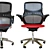 Sleek Fabric Modern Office Chair 3D model small image 4