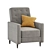 Stylish 2-in-1 Armchair Set 3D model small image 3