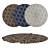 Round Carpet Set: 6 Variants 3D model small image 1