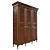 Solid Wood Wardrobe 3D model small image 2