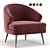 Elegant Xangai Armchair 3D model small image 1